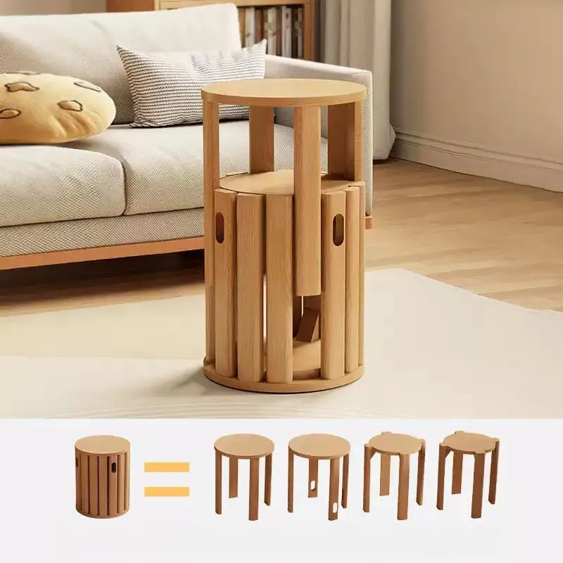 4-in-1 Stackable Stools Side Table