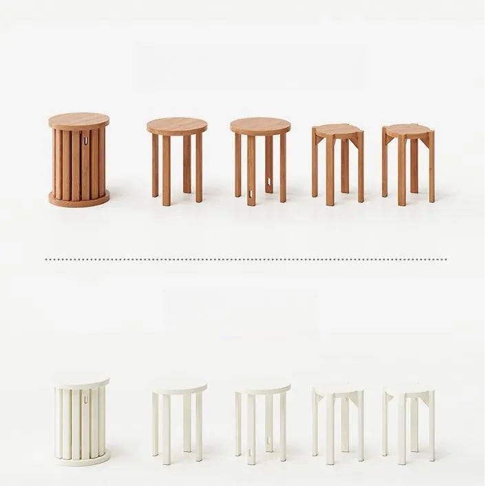 4-in-1 Stackable Stools Side Table