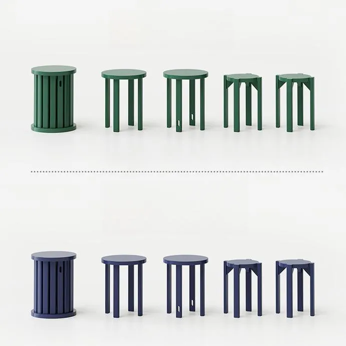 4-in-1 Stackable Stools Side Table