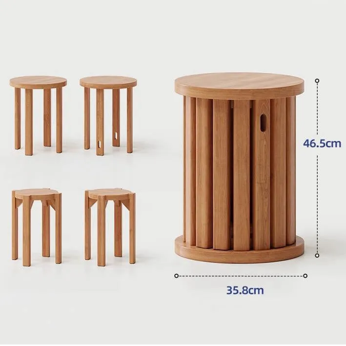 4-in-1 Stackable Stools Side Table