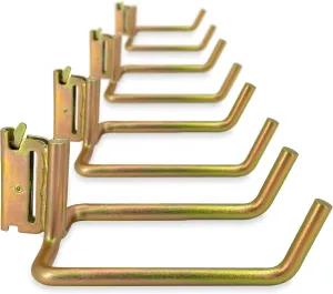 4 Pack E-Track Heavy Duty Shovel Hanger for Store Long Handled Tools, Large Steel Tool Hook TieDown Accessories Cargo Tie Down Systems in Trucks, Trailers,with Spring Fitting Attachments