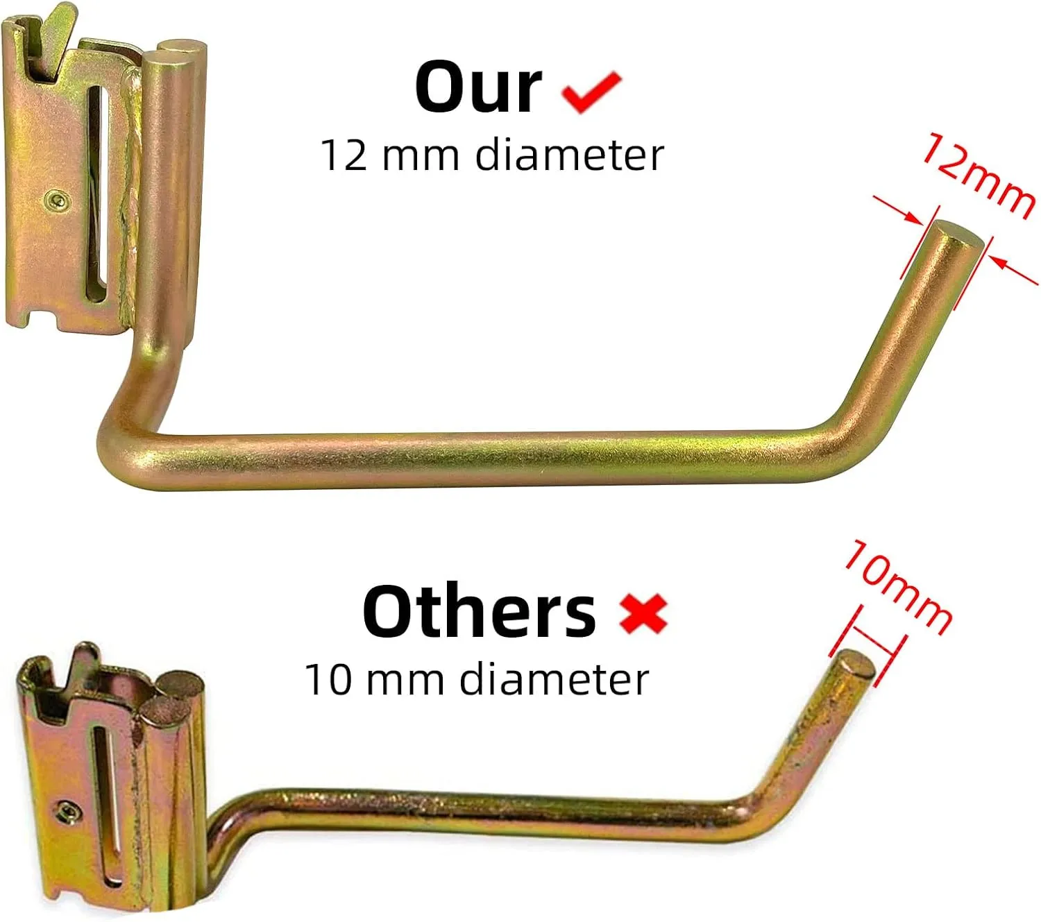 4 Pack E-Track Heavy Duty Shovel Hanger for Store Long Handled Tools, Large Steel Tool Hook TieDown Accessories Cargo Tie Down Systems in Trucks, Trailers,with Spring Fitting Attachments