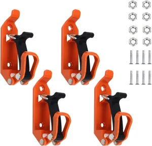 4 Pack Universal Shovel Mount for Roof Rack, Heavy Duty Tool Holder Clamp Kit with Rubber Straps for Truck, UTV, ATV, Off-Road Vehicles, Racks, Trailers, Boats – Fits 0.67–1.57" Tools