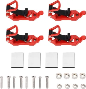 4 Sets Roof Rack Shovel Mount: Heavy Duty Multipurpose Metal Rubber Clamp Mounting Bracket for Roof Rack Boats Tool, Essential Roof Rack Accessories for Enhanced Safety (Red)