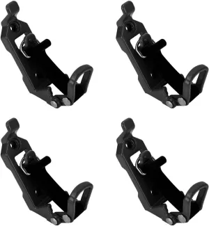 4 Sets Shovel Mount for Roof Rack, Roof Rack Shovel Mount, Heavy Duty Multipurpose Shovel Holder Clamp, Metal Rubber Clamp Mounting Bracket for Roof Rack Boats Tool (Black)