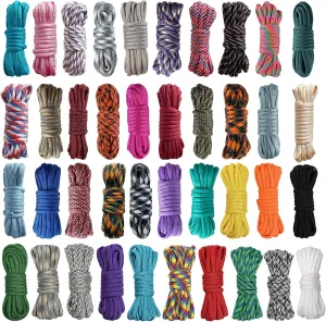 40 Colors 10 Feet Paracord Cord Multifunction Paracord Ropes 550lb Survival Paracord Random Combo Crafting Kit, for Making Lanyard, Bracelet, Dog Collar, Idea for Gift