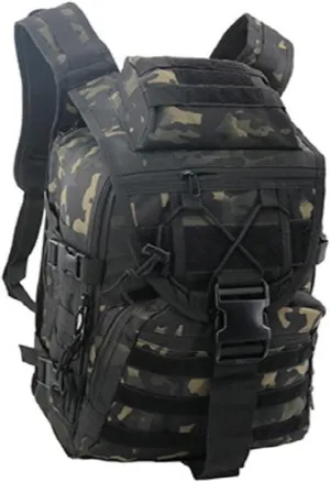 40L Military Tactical Backpack, Waterproof Army Assault Bag, Outdoor Sports Hiking Travel Rucksack (Black Camo)