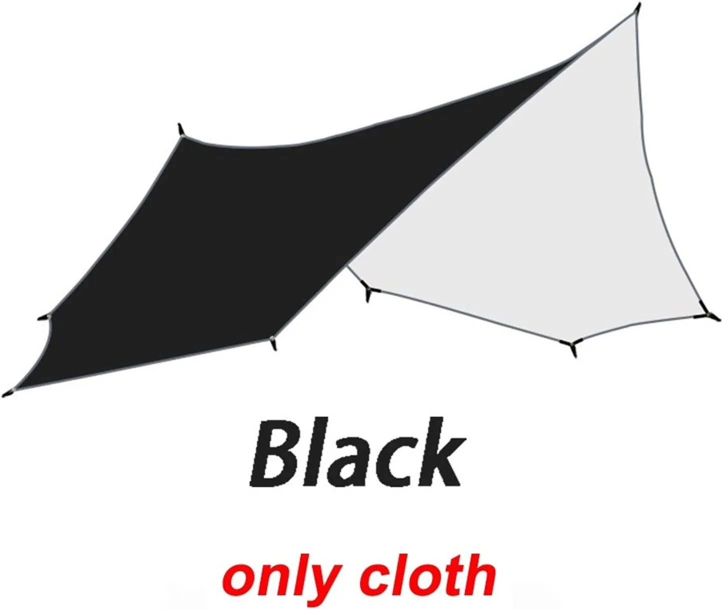 5.1x5.1m Big Tarp Watertight Coating Shade Sun Shelter Camping Awning Tent Sunshade Outdoor Garden Canopy (Color : Black, Size : A)