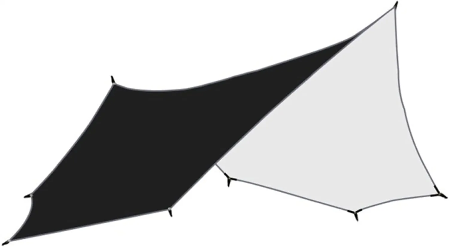 5.1x5.1m Big Tarp Watertight Coating Shade Sun Shelter Camping Awning Tent Sunshade Outdoor Garden Canopy (Color : Black, Size : A)