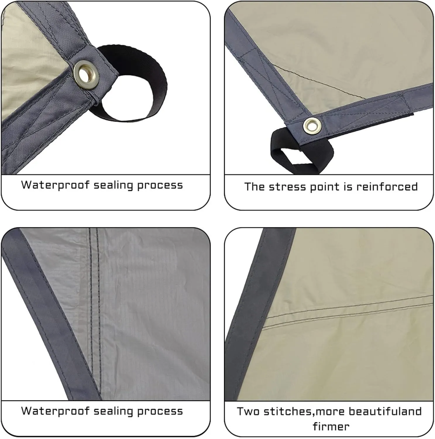 5.1x5.1m Big Tarp Watertight Coating Shade Sun Shelter Camping Awning Tent Sunshade Outdoor Garden Canopy (Color : Black, Size : A)
