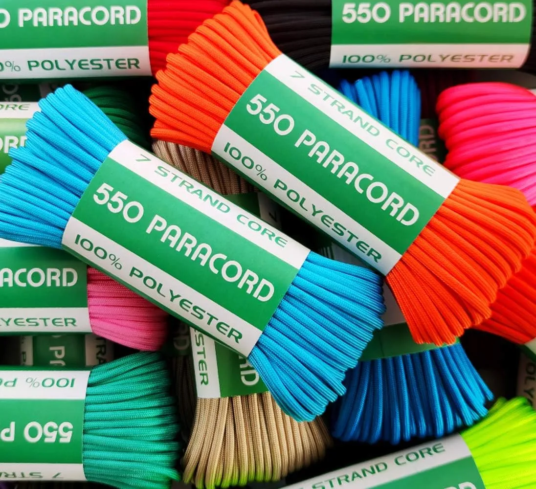 550lb Paracord/Parachute Cord,100feet 4mm 7Core Nylon Rope for Outdoor Hammock,Camping,Hiking Fishing,Survival,Bracelets and Lanyards