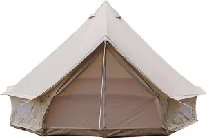 5M/16.4FT Cotton Canvas Bell Tent, Outdoor Waterproof Family Yurt Bell Tent 900D Oxford Fabric, Luxury Yurt Bell Tent for Event, Party