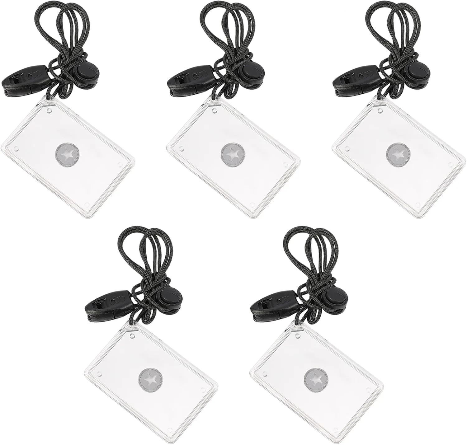 5pcs Survival Reflective Mirror with Lanyard Compass Outdoor Multifunctional Military Grade Survival Emergency Reflective Signal Star Flash Mirror Tool