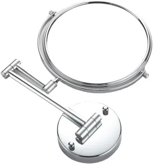 6-Inch Wall-Mounted Makeup Mirror, 360° Swivel Double-Sided, Extendable Folding Arm, Vanity Mirror