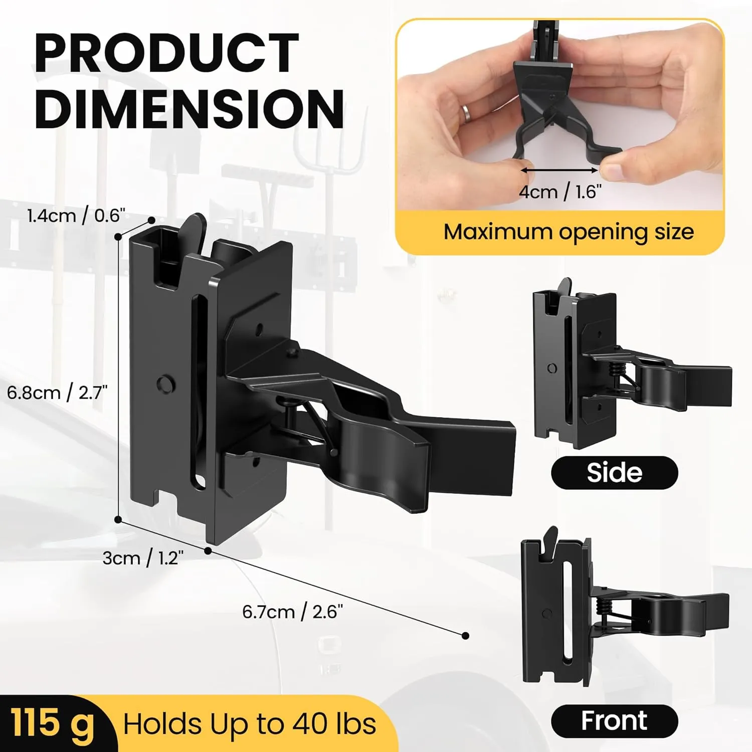 6 Pack E Track Tool Holder,Enclosed Trailer Accessories for Brooms, Poles, Shovels,Rakes,Etrack Accessories for Trailer Organizer - (Black - M2