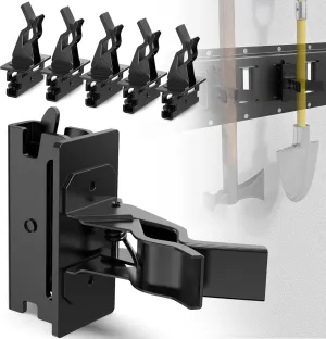 6 Pack E Track Tool Holder,Enclosed Trailer Accessories for Brooms, Poles, Shovels,Rakes,Etrack Accessories for Trailer Organizer - (Black - M2