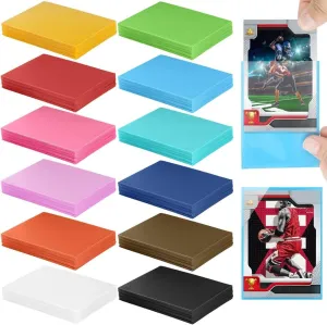 600 Count Multi-Colored Trading Card Sleeves, 2.6 by 3.6 in, Clear Front Card Covers, Colored Back Card Protectors for Sports and Game Cards