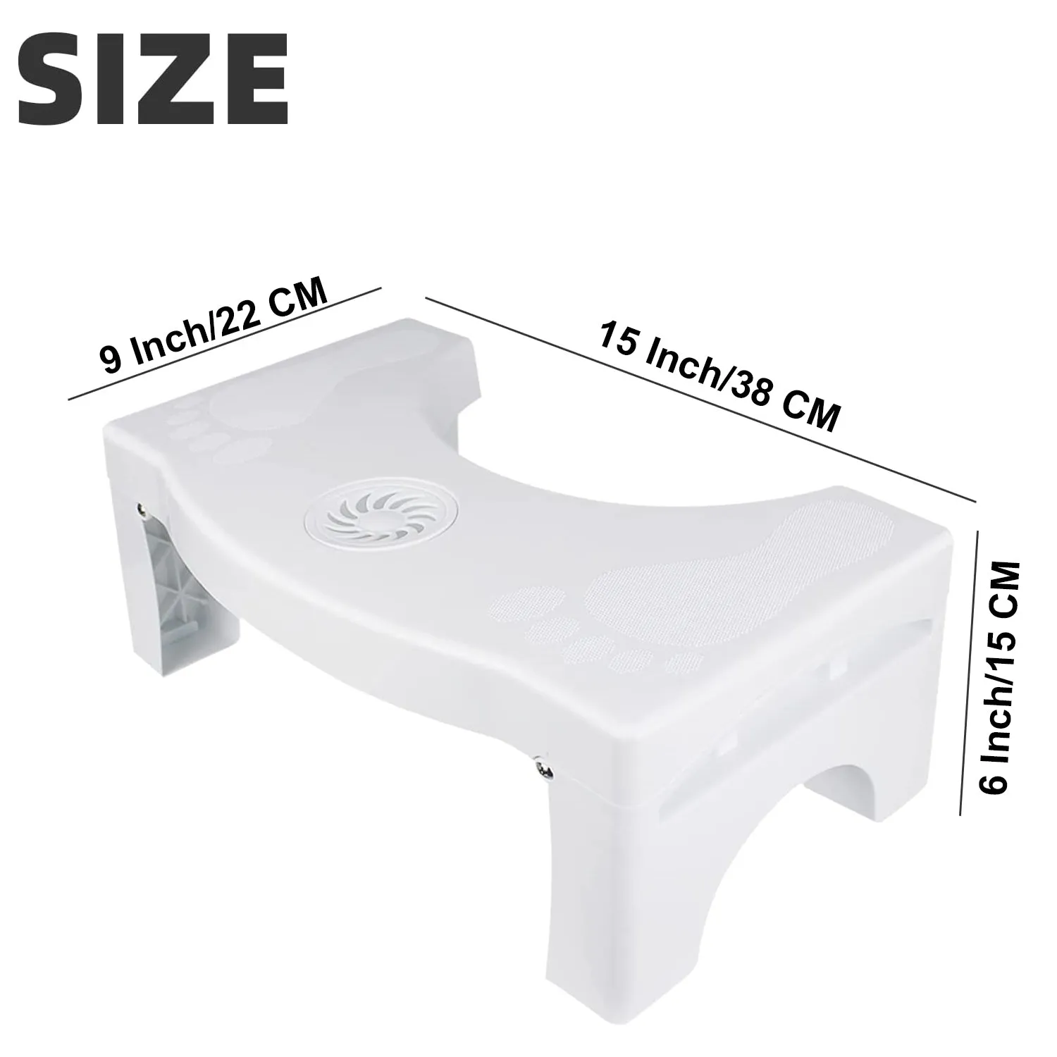 6005A PLASTIC NON-SLIP FOLDING TOILET SQUAT STOOL - WHITE COLOR