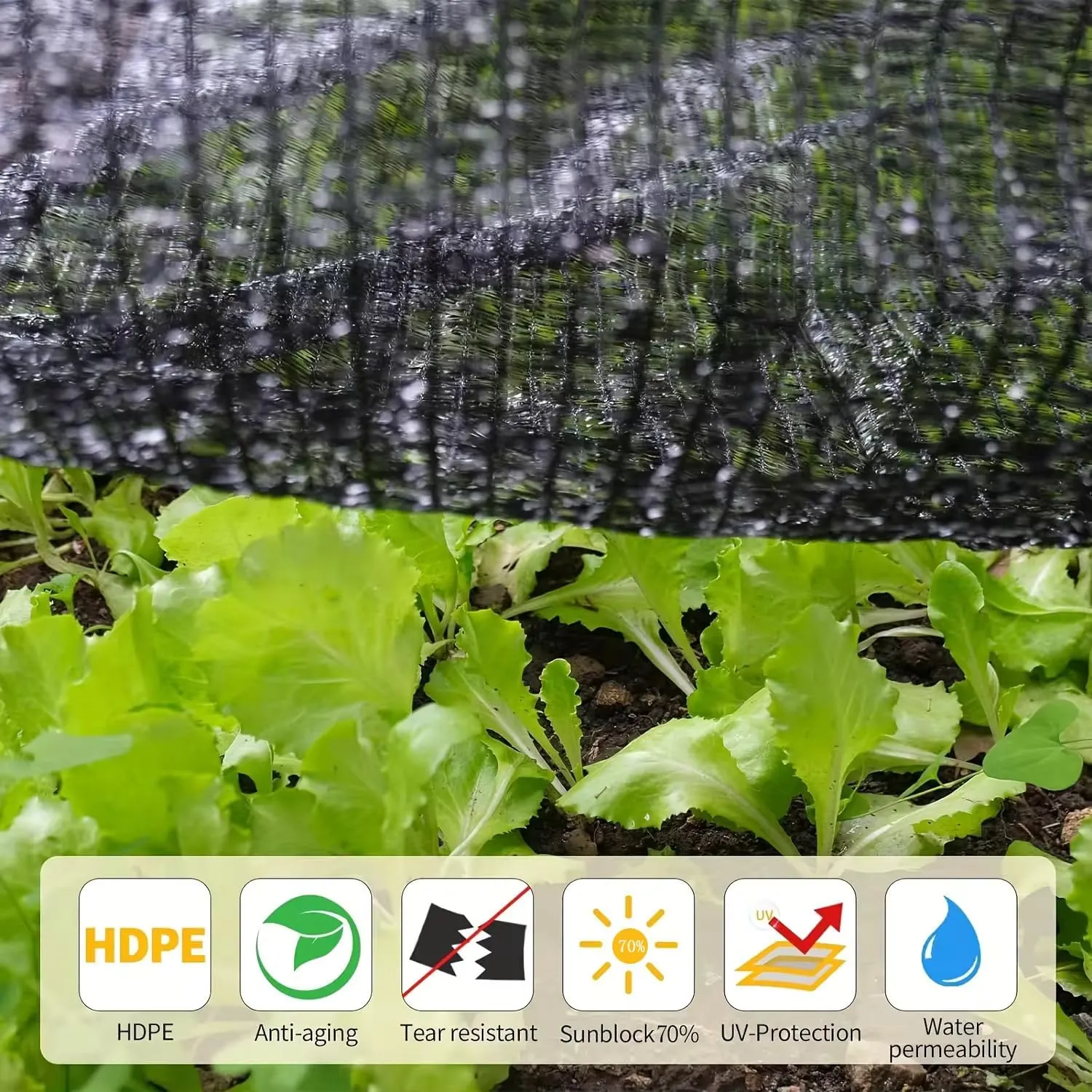 70% Shade Cloth for Garden, 8X12Ft Greenhouse Shade Cloth for Plants Heat Protection, Sunblock Mesh Tarp with Grommets for Plant Cover, Greenhouse, Vegetables, Flowers