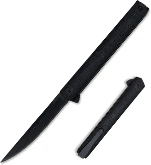 7.76in CEO Flipper Pocket Folding Knife, Liner Lock Knife Gentleman's Knife with Pocket Clip, 8Cr13Mov Steel Black Blade and Nylon Glass Fibre Handle，Camping EDC for Men (black blade)