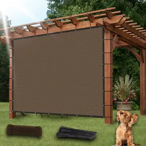 8'X10' Pergola Sun Shade Cloth with Reinforced Brass Grommets, Heavy-Duty 90-95% Outdoor Sunshade Canopy Cover Screens, Heat Blocking Mesh Tarp for Patio, Driveway, Deck, Porch