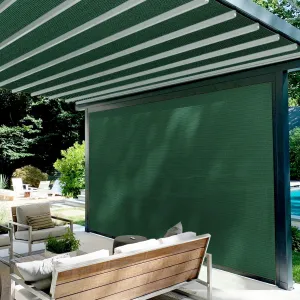 8'x35' Shade Cloth Sun Shade Fabric Roll Replaceable Canopy Pergola Cover UV Block Sunshade Sail Screen for Outdoor Patio Garden Gazebo Porch Deck, Green