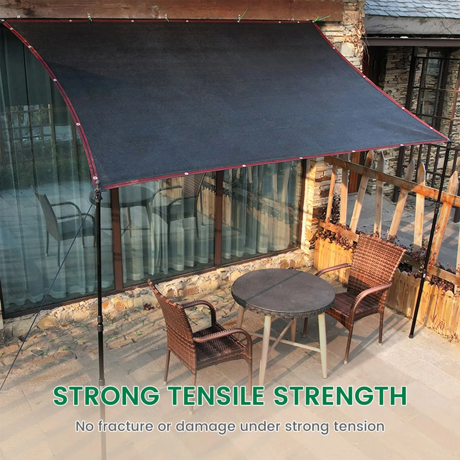 90% 20 X 48 FT Black Shade Cloth, Outdoor Woven Sun Shade with Grommets, Durable Breathable Netting Shading Antifreezing for Patio, Garden, DIY Home, Plants Cover, Greenhouse, Dog Kennel