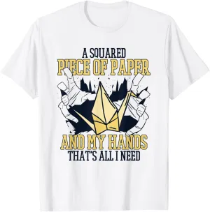 A Squared Piece Of Paper Paper Crane Folding Owl Origami T-Shirt