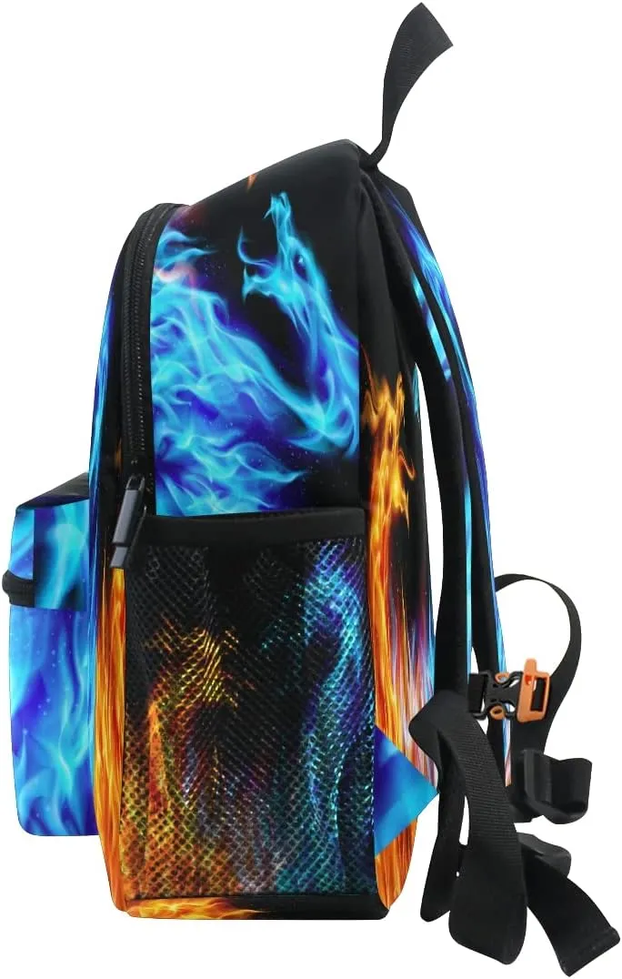 Abstract Cool Dragon Fire Backpack for Toddlers, Kid's Backpack School Bag for Boys Girls Kindergarten Preschool Bag