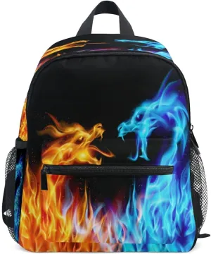 Abstract Cool Dragon Fire Backpack for Toddlers, Kid's Backpack School Bag for Boys Girls Kindergarten Preschool Bag