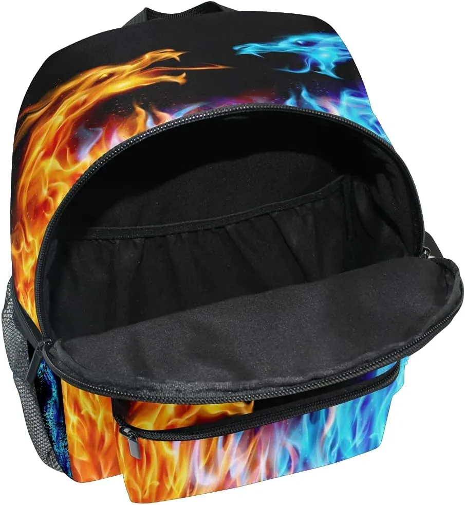 Abstract Cool Dragon Fire Backpack for Toddlers, Kid's Backpack School Bag for Boys Girls Kindergarten Preschool Bag