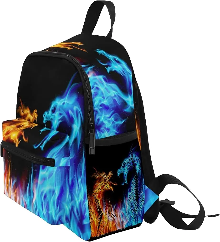Abstract Cool Dragon Fire Backpack for Toddlers, Kid's Backpack School Bag for Boys Girls Kindergarten Preschool Bag