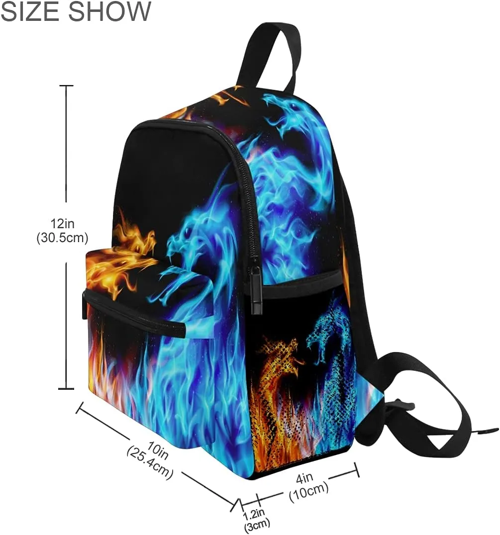 Abstract Cool Dragon Fire Backpack for Toddlers, Kid's Backpack School Bag for Boys Girls Kindergarten Preschool Bag