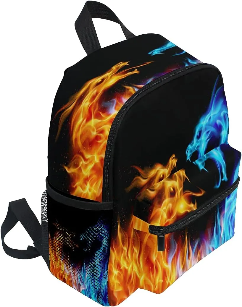 Abstract Cool Dragon Fire Backpack for Toddlers, Kid's Backpack School Bag for Boys Girls Kindergarten Preschool Bag
