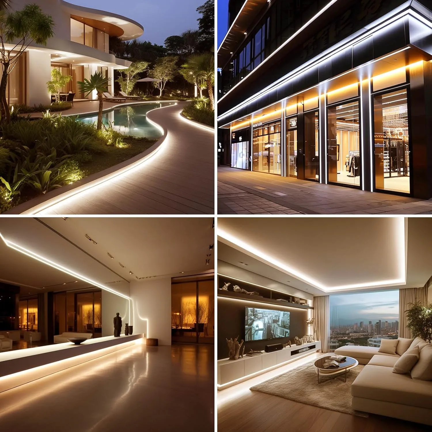AC 110V COB LED Strip Light Outdoor Waterproof 65.6ft, 3000K Warm White Super Bright 200W CRI 90  LED Rope Lights, IP65 Flexible Cuttable, for Bedroom Garden Commercial House