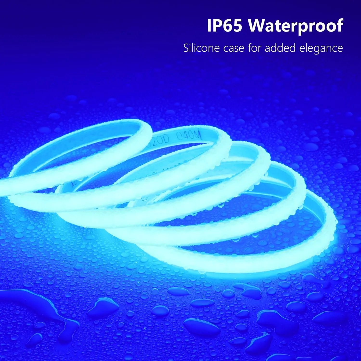 AC 110V COB LED Strip Light Outdoor Waterproof 65.6ft, Blue Super Bright 200W LED Rope Lights, IP65 Flexible Cuttable, for Bedroom Garden Commercial House