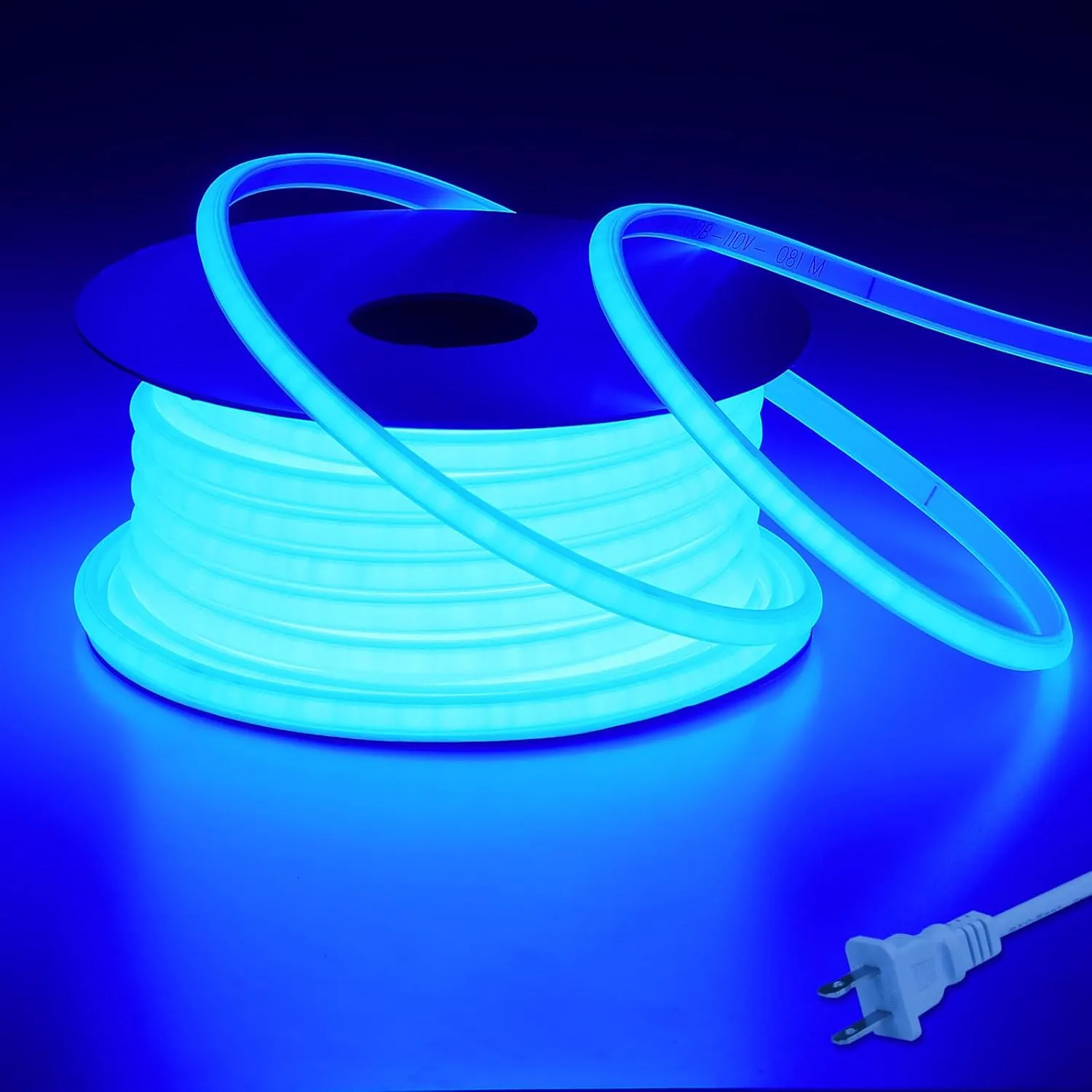 AC 110V COB LED Strip Light Outdoor Waterproof 65.6ft, Blue Super Bright 200W LED Rope Lights, IP65 Flexible Cuttable, for Bedroom Garden Commercial House