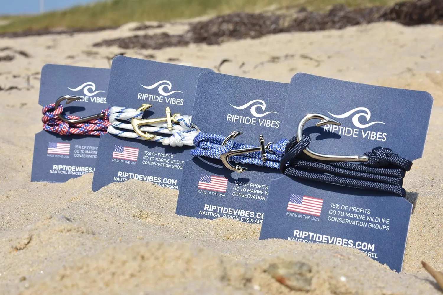 Adjustable Anchor Bracelet - Made in USA with 550 Military Paracord - 15% Donated to Marine Wildlife Conservation