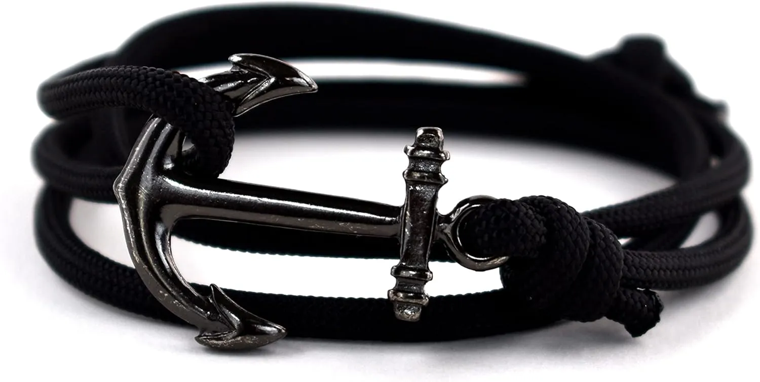 Adjustable Anchor Bracelet - Made in USA with 550 Military Paracord - 15% Donated to Marine Wildlife Conservation