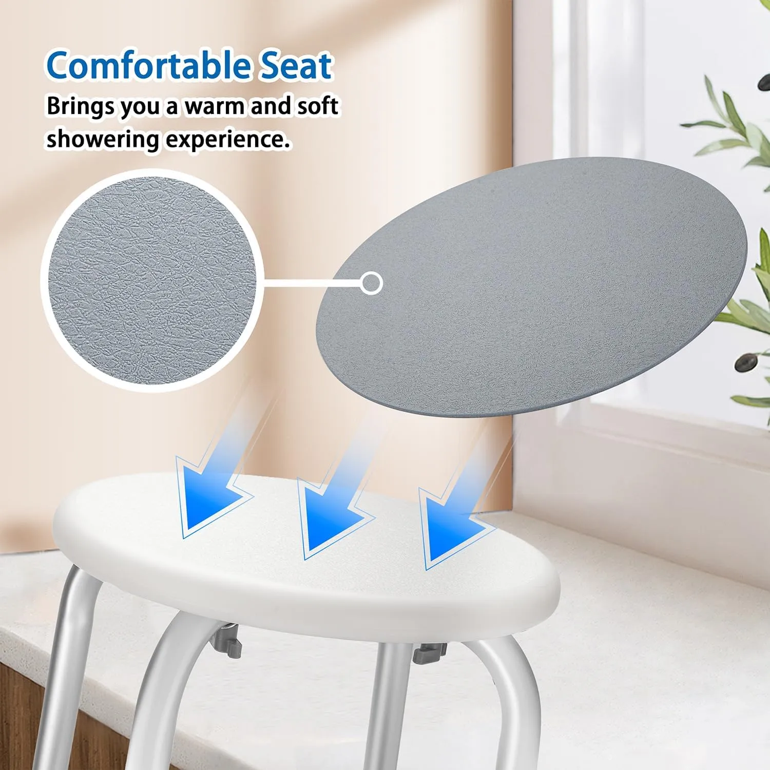 Adjustable Bath Seat, FSA/HSA Compliant Bathroom Bathtub Shower Chair Stool for Elderly and Disabled, Seniors Tub Transfer Bench for Inside Shower