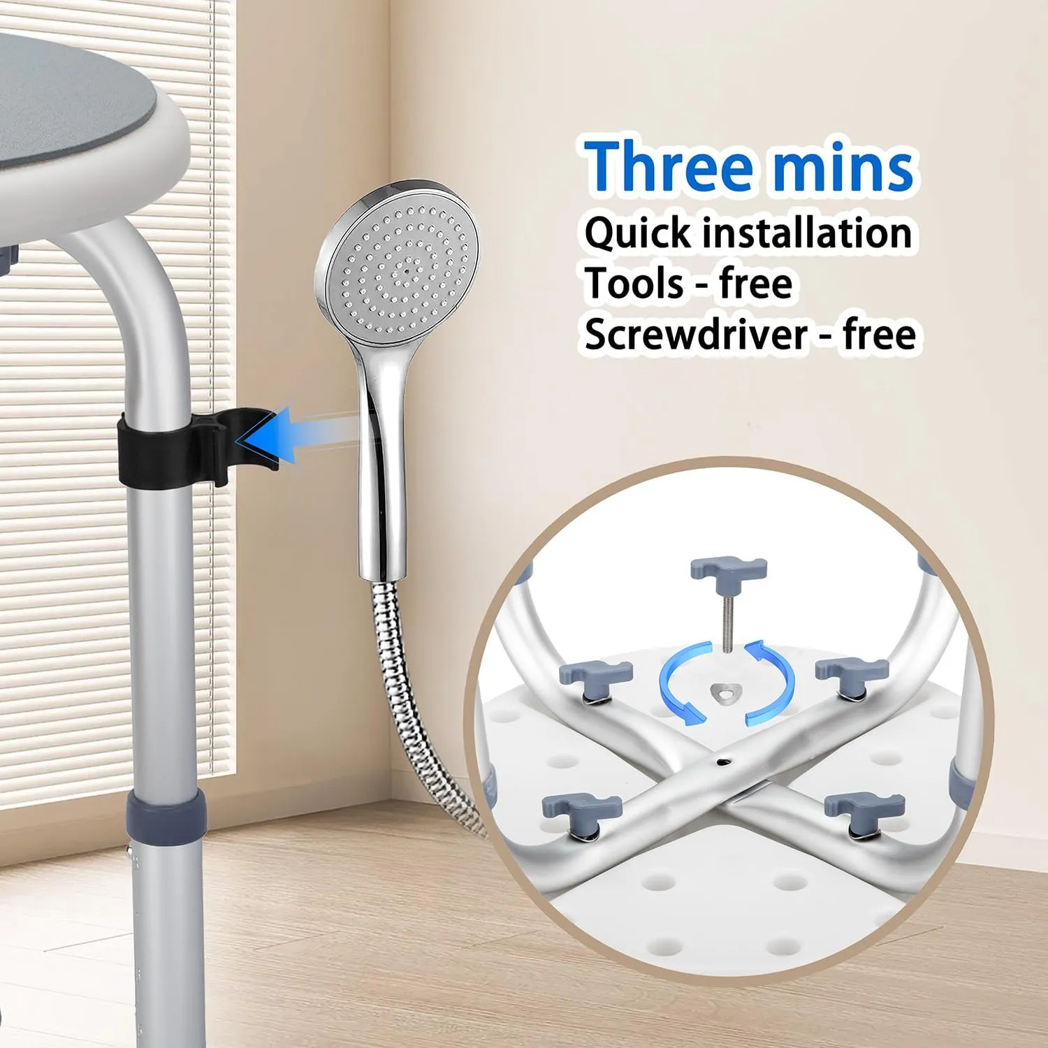 Adjustable Bath Seat, FSA/HSA Compliant Bathroom Bathtub Shower Chair Stool for Elderly and Disabled, Seniors Tub Transfer Bench for Inside Shower
