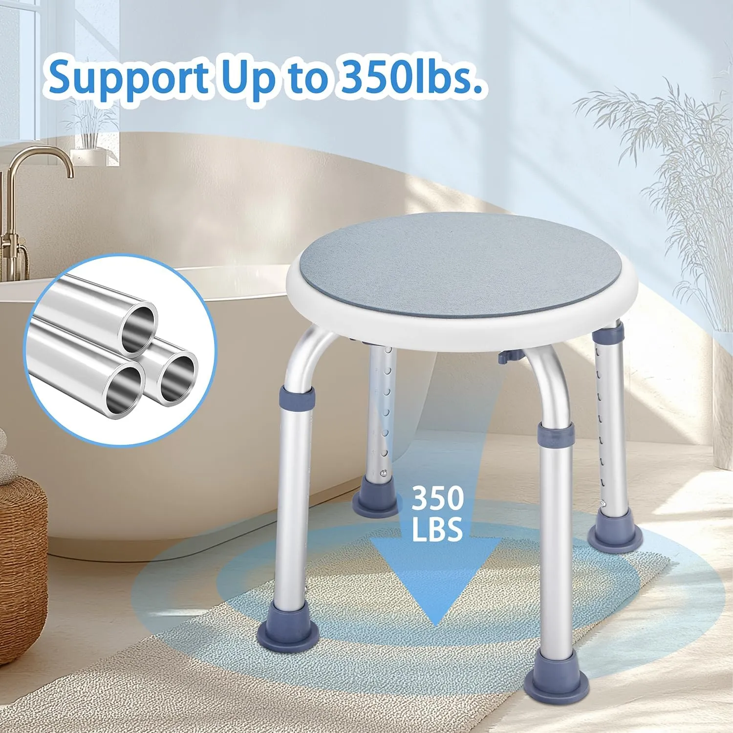Adjustable Bath Seat, FSA/HSA Compliant Bathroom Bathtub Shower Chair Stool for Elderly and Disabled, Seniors Tub Transfer Bench for Inside Shower