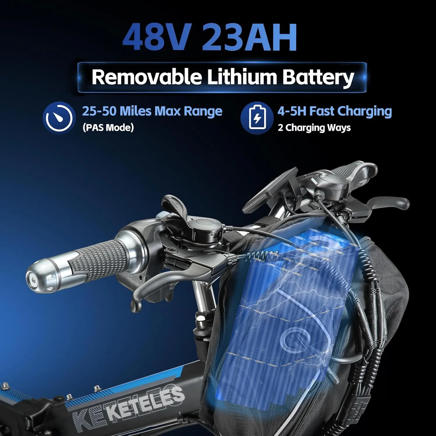 Adult Folding Electric Bicycle 1000W Power 48V20Ah Removable Li-ion Battery 26 Inch All Terrain Tires