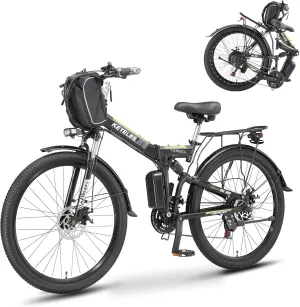 Adult Folding Electric Bicycle 1000W Power 48V20Ah Removable Li-ion Battery 26 Inch All Terrain Tires