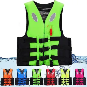 Adult Kayak Vest High Buoyancy Swim Vest Women's Men's Adjustable Safety Jacket Swimming Fishing Outdoor Water Sports，Surfing, Rafting, Kayaking (Color : Green, Size : Small)