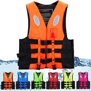 Adult Kayak Vest High Buoyancy Swim Vest Women's Men's Adjustable Safety Jacket Swimming Fishing Outdoor Water Sports，Surfing, Rafting, Kayaking (Color : Orange, Size : Small)