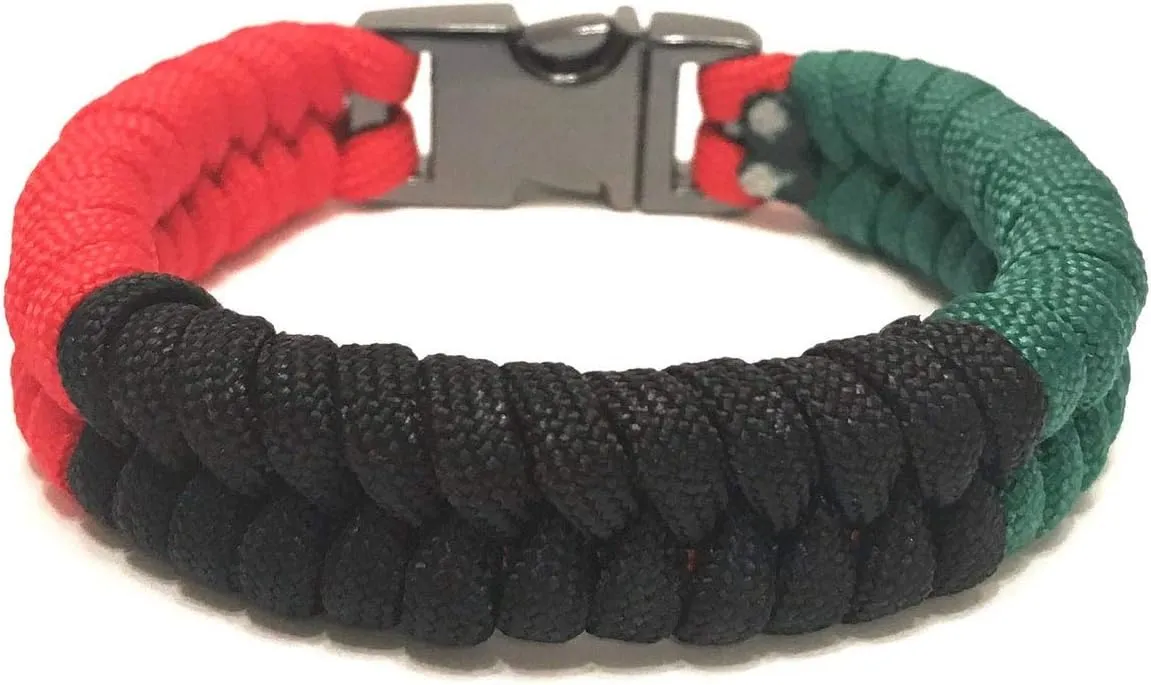 African American Flag Mens & Women Paracord Survival Bracelet Jewelry