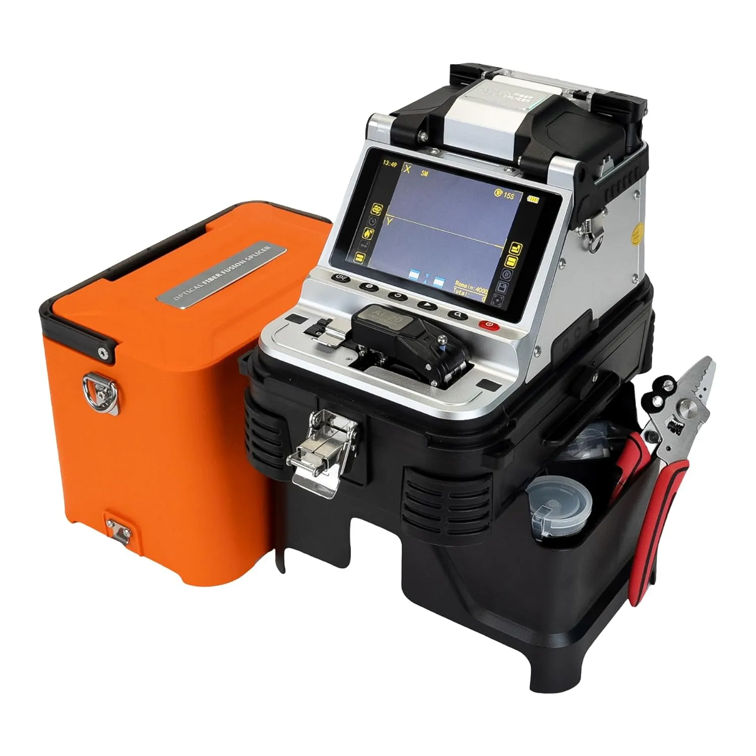 AI-20 Fusion Splicer Fiber Optic with One Step Electric Fiber Cleaver Fusion Splicing Machine Kit AI-20 Upgraded from AI-10A with 6s Splicing 15s Heating OPM VFL 7800mAh Battery