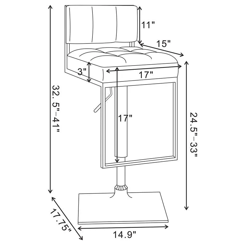 Alameda Adjustable Bar Stool Chrome and Grey - 100195