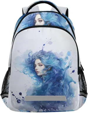 ALAZA Toddler Backpack School Girls Boys Bookbag Kids Children Bags Portrait Painting Blue Student Daypack Travel Teen